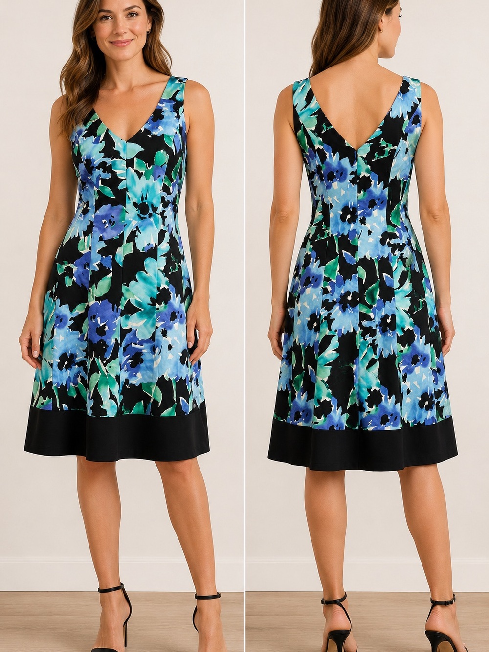 Chaps Floral Sleeveless Dress Size‎ 6